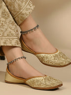Handcrafted Golden Embroidery Designed  Jutti