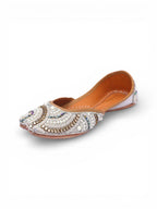 Kundan Multi-Color Stone Embellished Silver Base Jutti