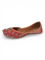 Red & Golden Jutti - Heavy Dabka -Handwork