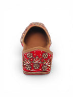 Red & Golden Jutti - Heavy Dabka -Handwork