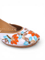 Woolen floral work on White base