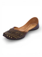 Leather base jutti with metal work