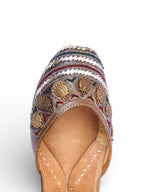 Elegant Mukaish Work on Leather Jutti