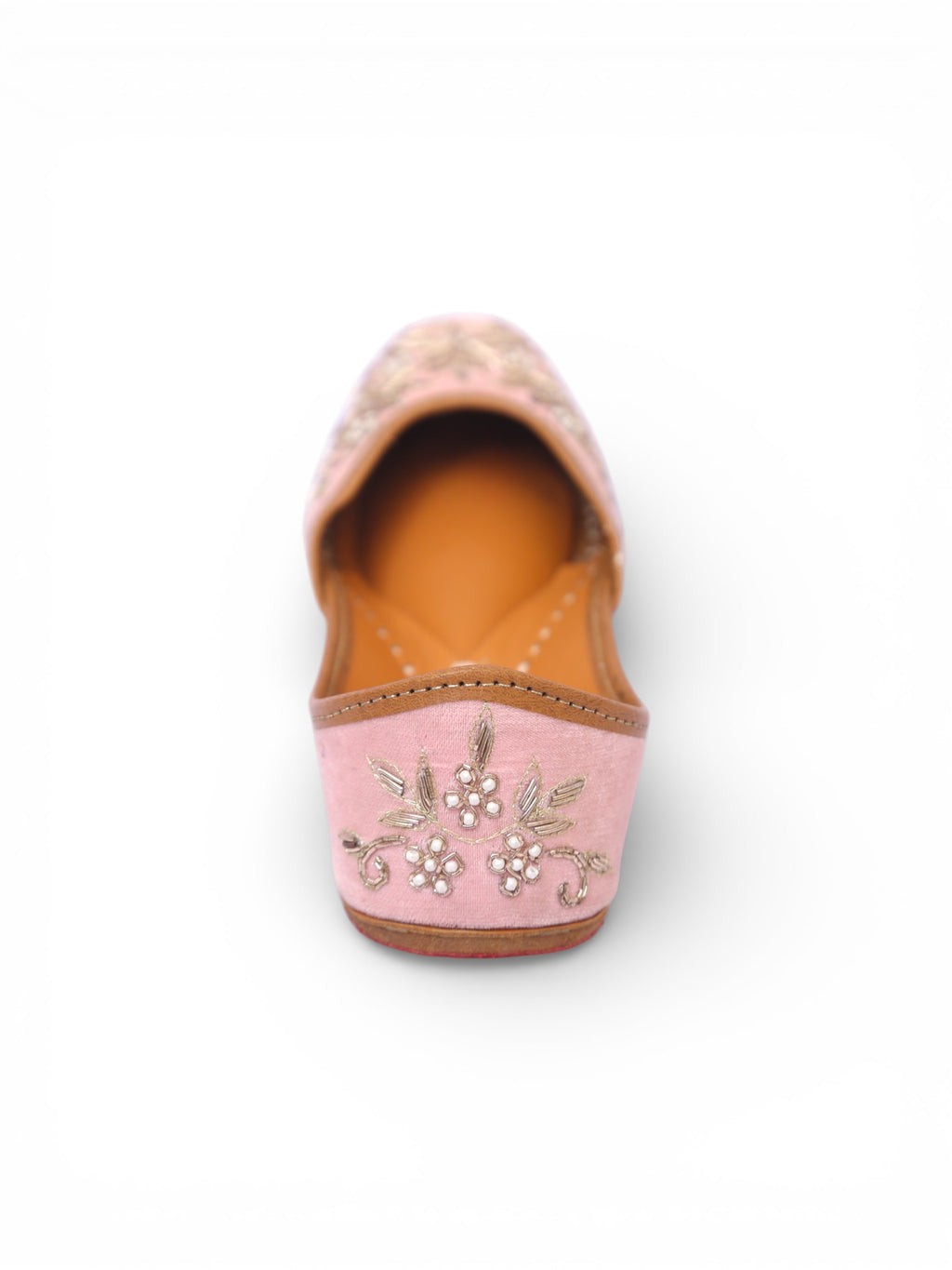 Light pink base velvet jutti