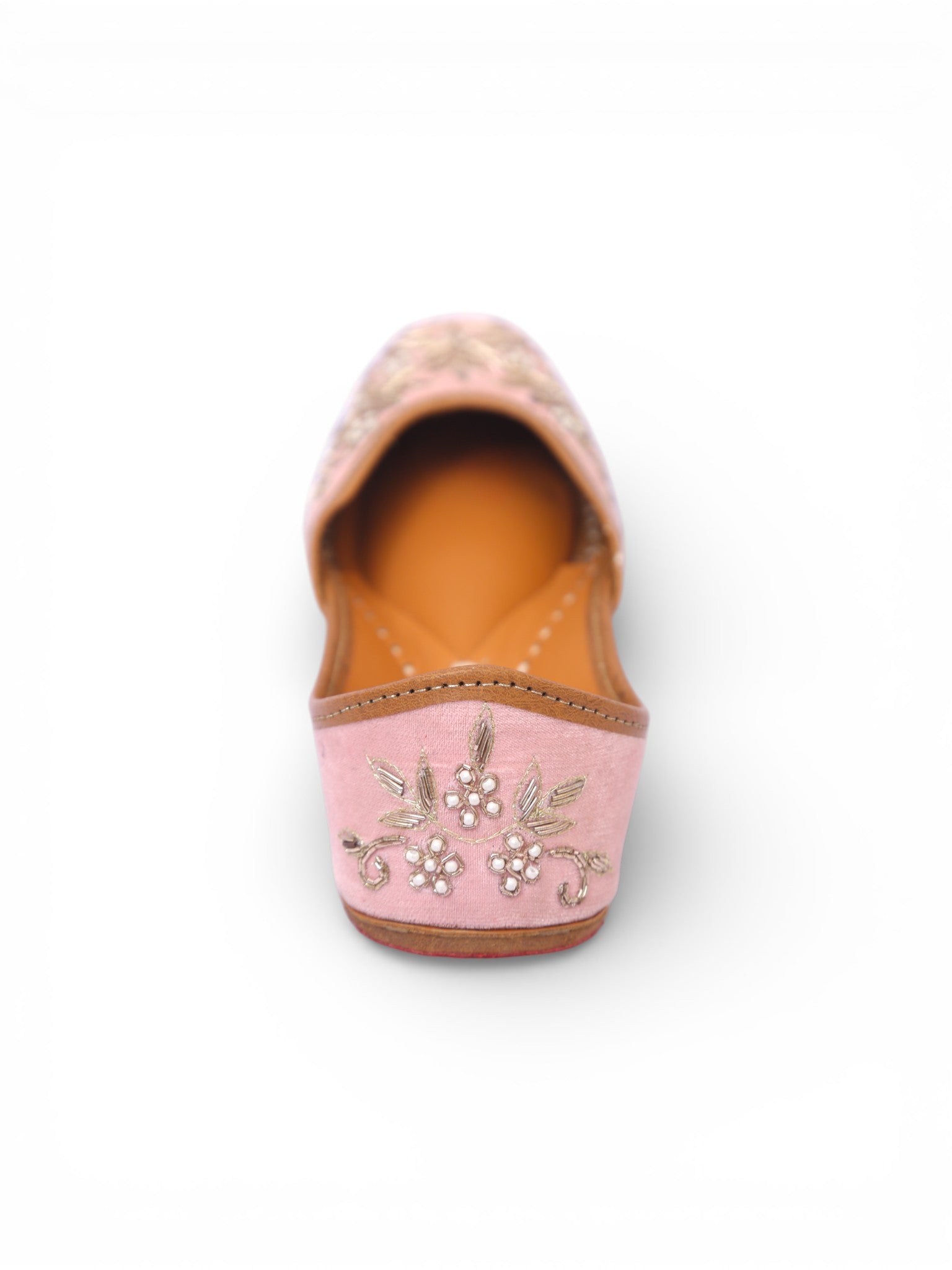 Light pink base velvet jutti