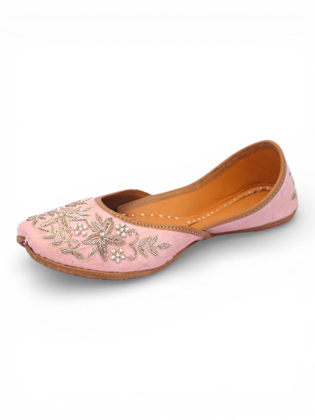 Light pink base velvet jutti