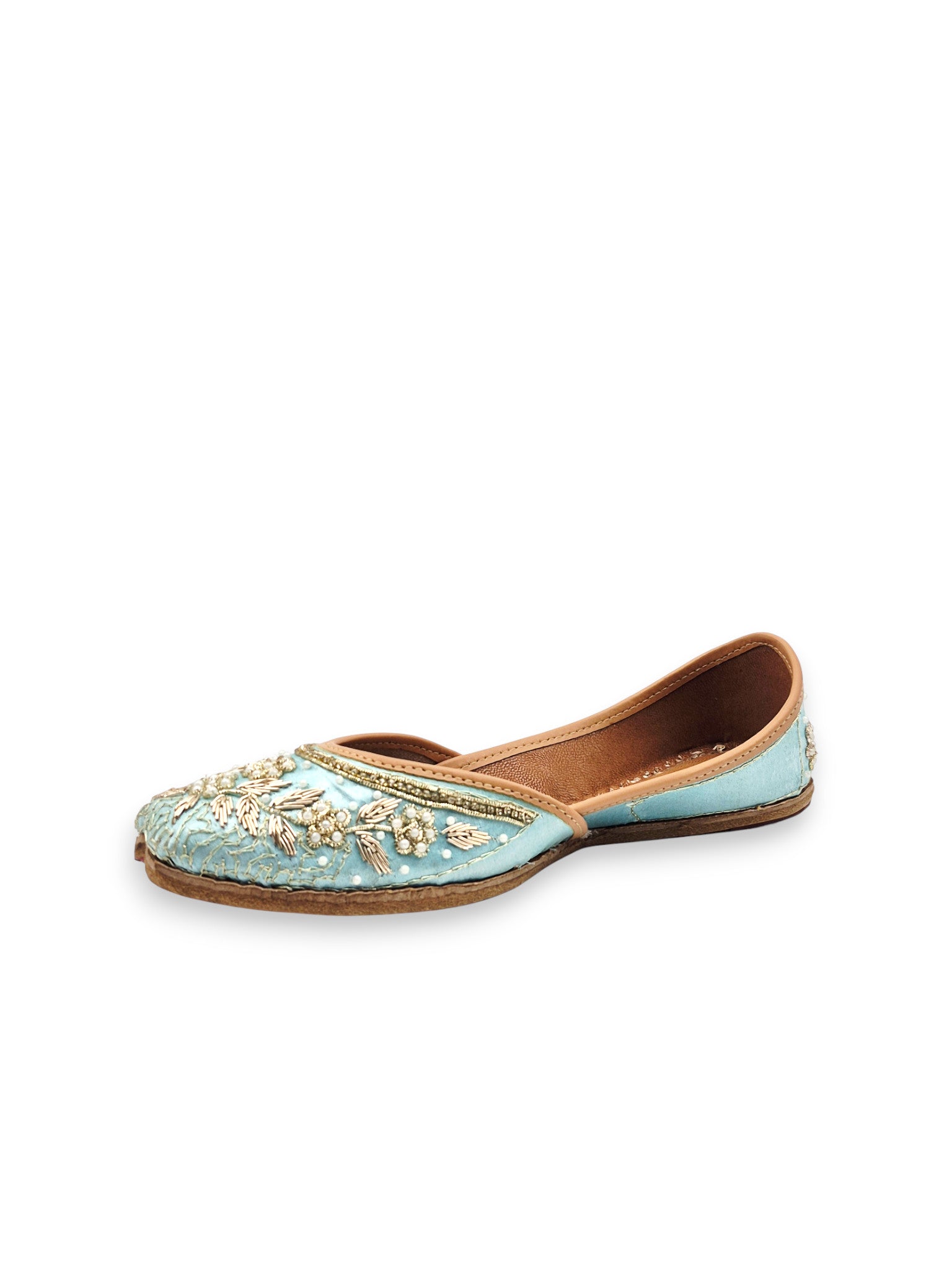 Handcrafted Sky Blue Ethnic Jutti