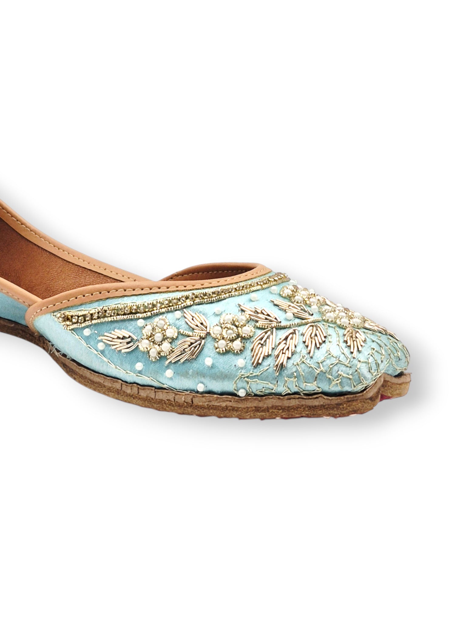 Handcrafted Sky Blue Ethnic Jutti