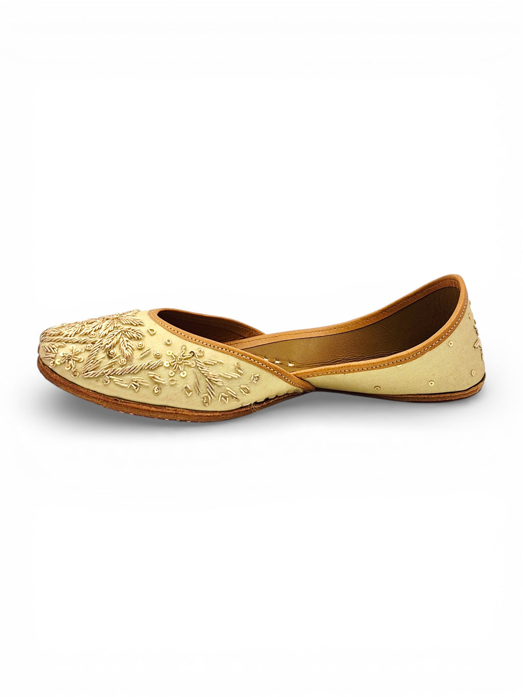 Handcrafted Golden Embroidery Designed  Jutti