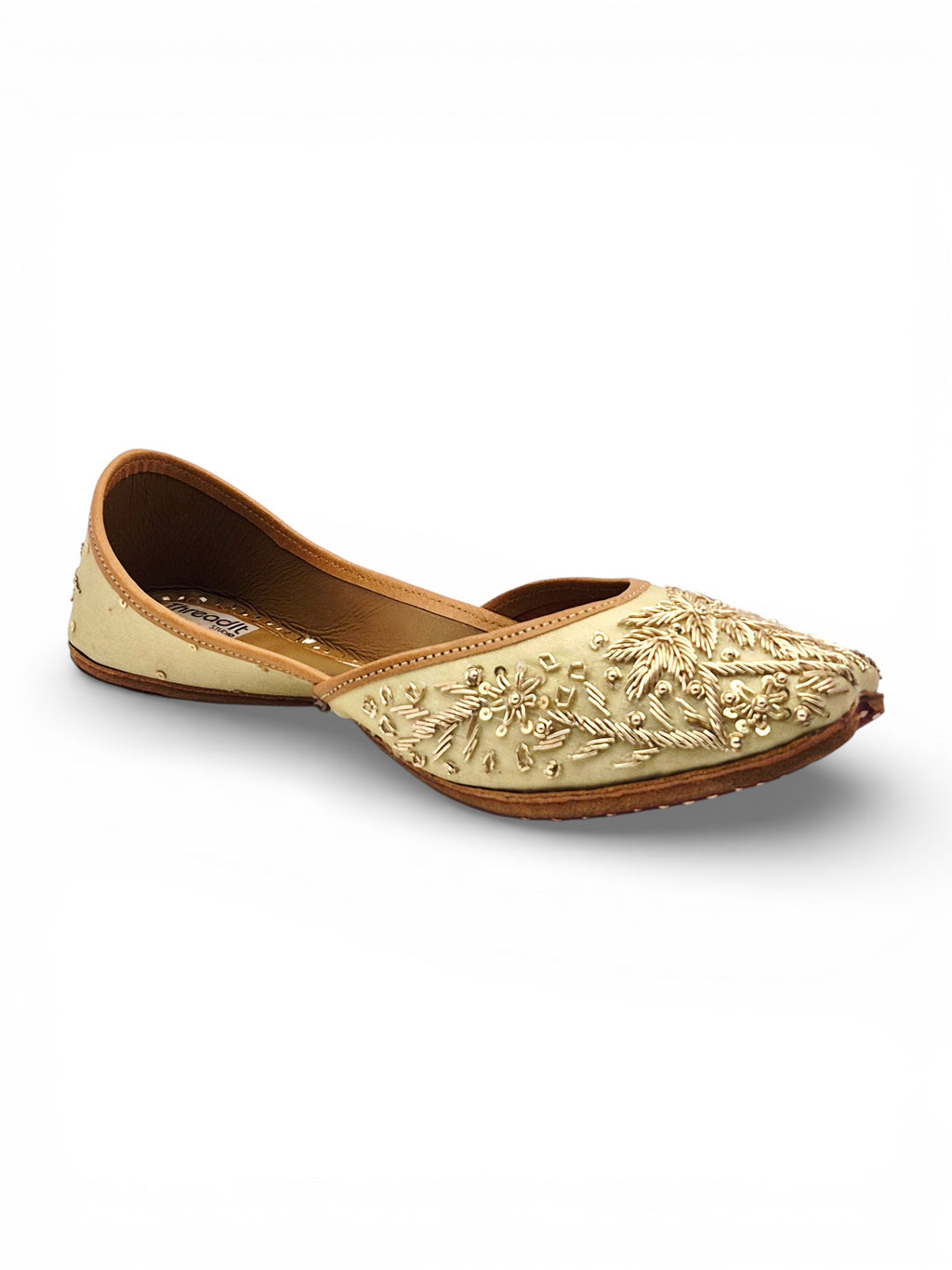 Handcrafted Golden Embroidery Designed  Jutti