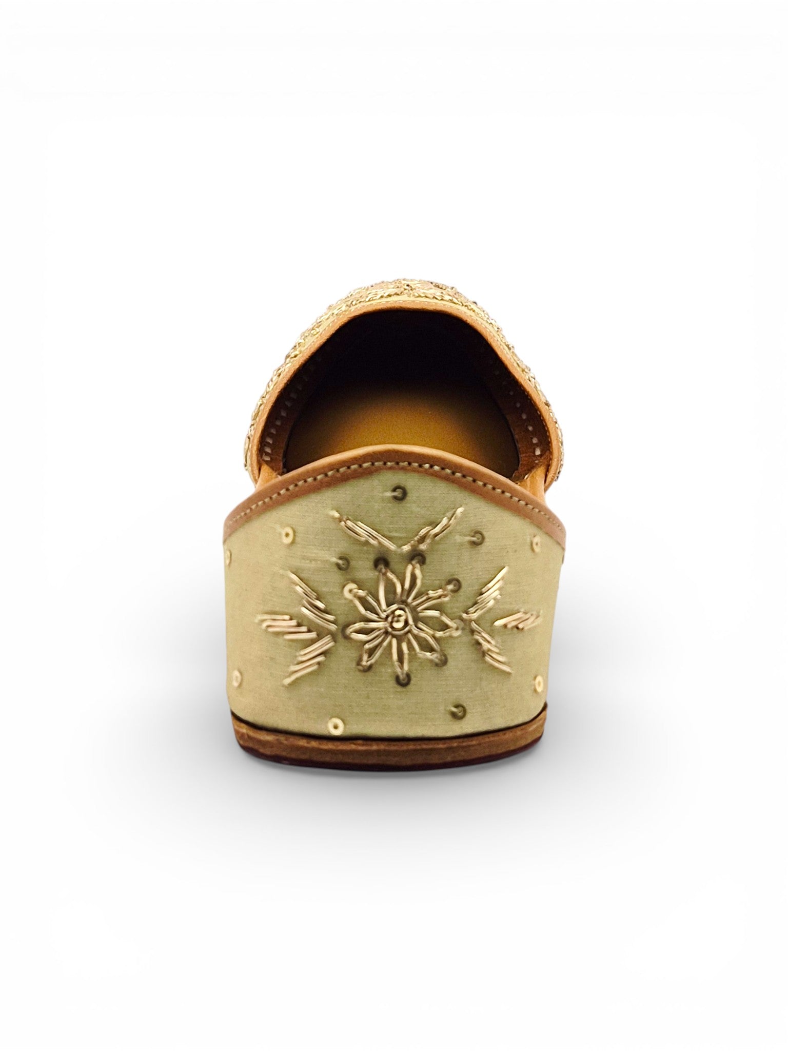 Handcrafted Golden Embroidery Designed  Jutti