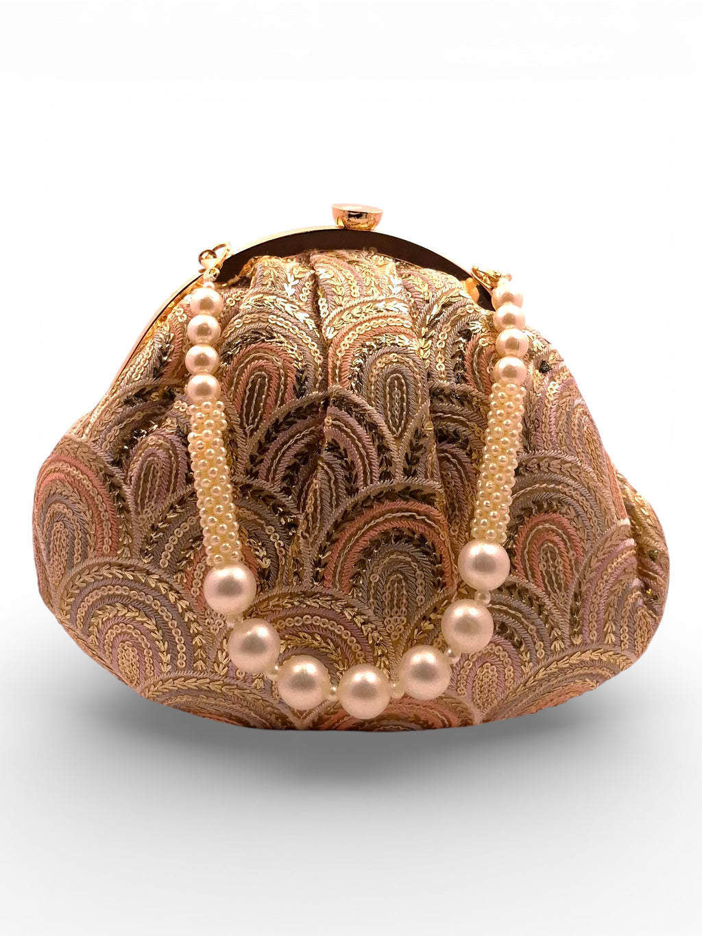 Begum Bliss Clutch Peach Color