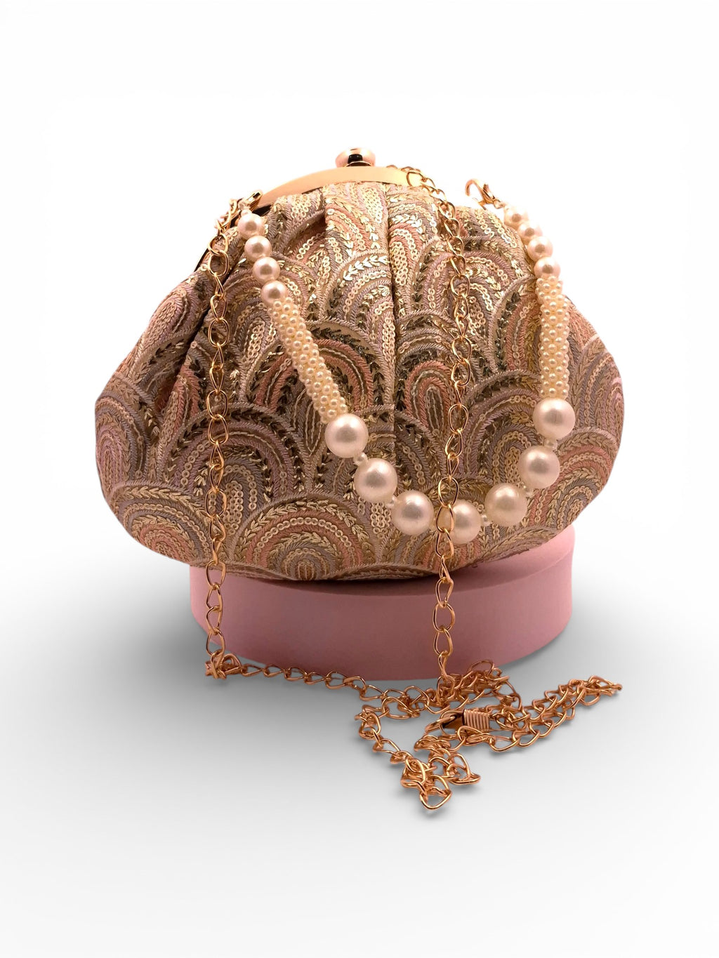 Begum Bliss Clutch Peach Color
