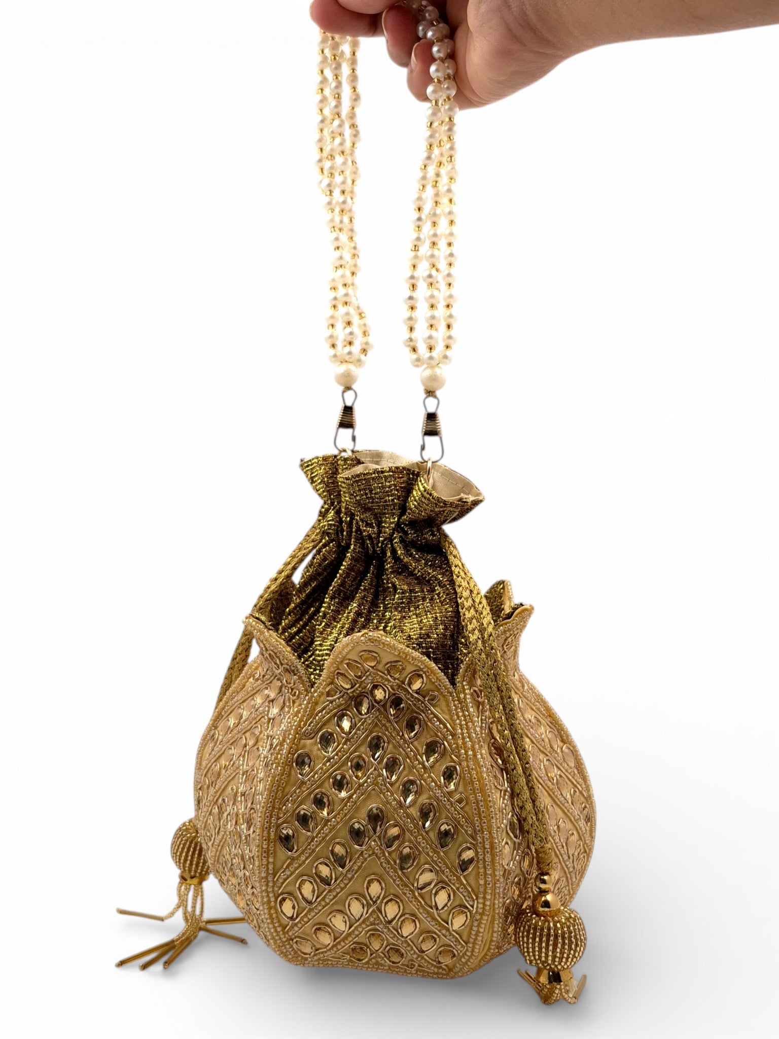 Sunehri Pearl Potli Pearl Chain