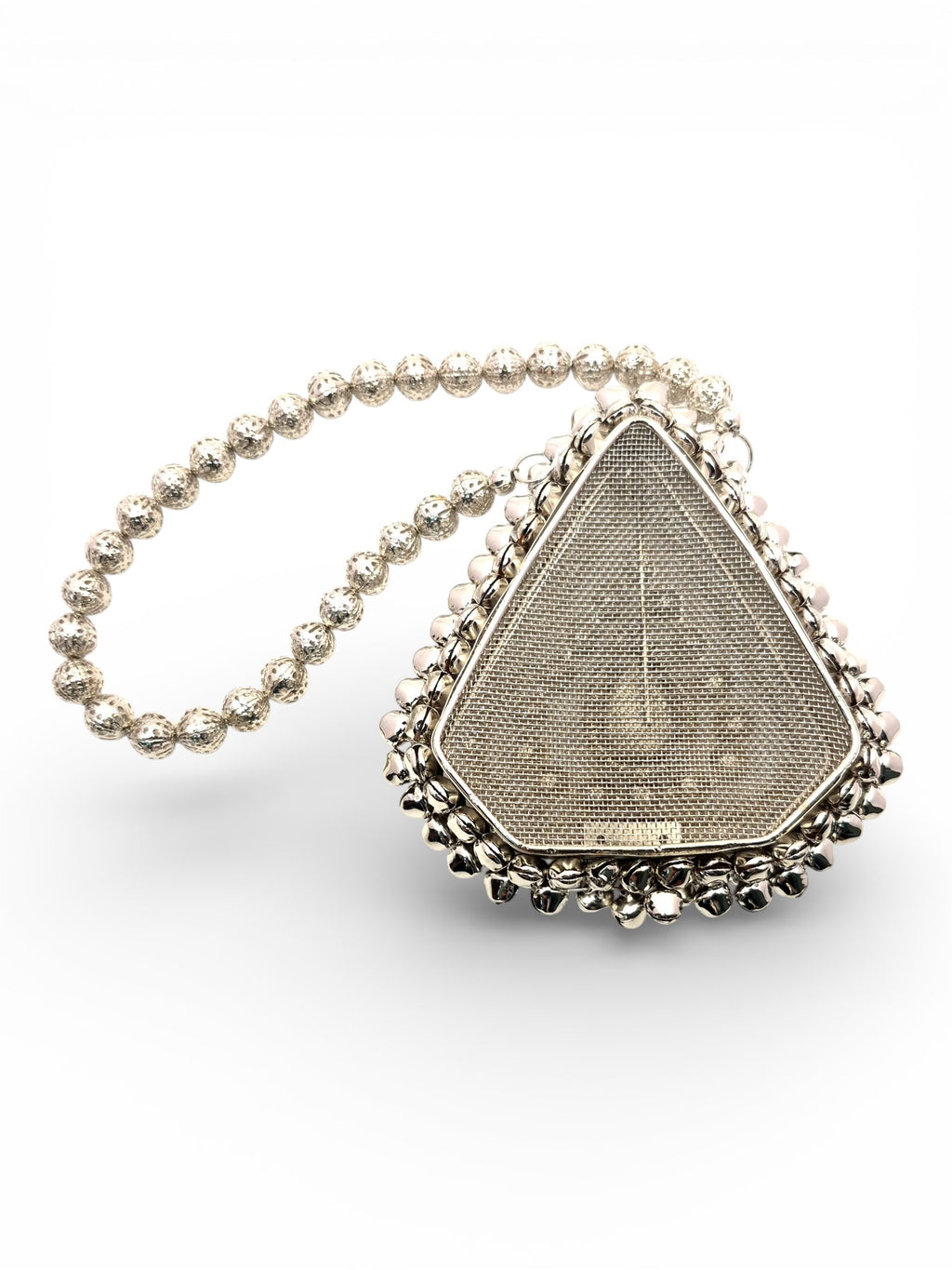Silver Metal Frame Ethnic Mini clutch