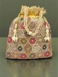 Mehfil Potli Peach/Golden