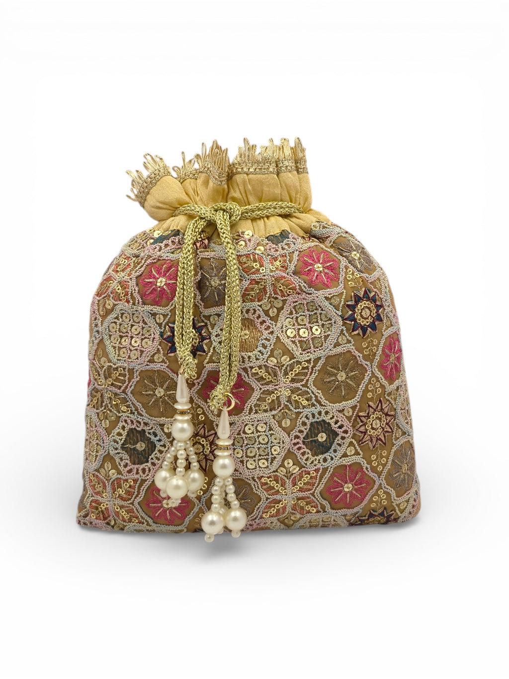 Mehfil Potli Peach/Golden