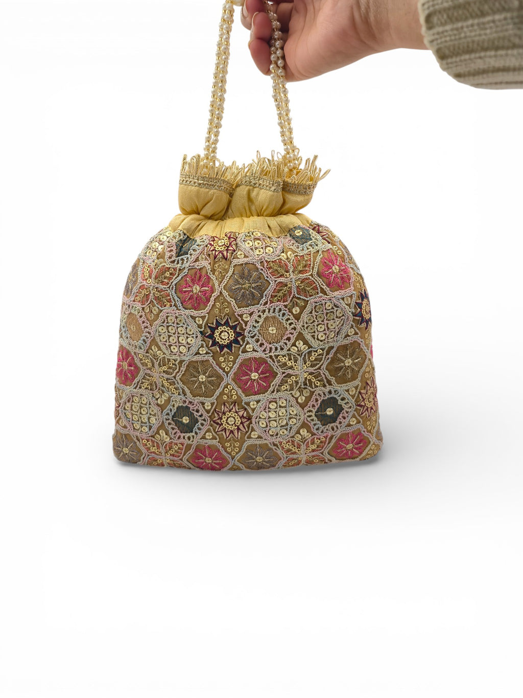 Mehfil Potli Peach/Golden
