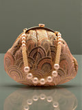Begum Bliss Clutch Peach Color