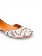 Kundan Multi-Color Stone Embellished Silver Base Jutti