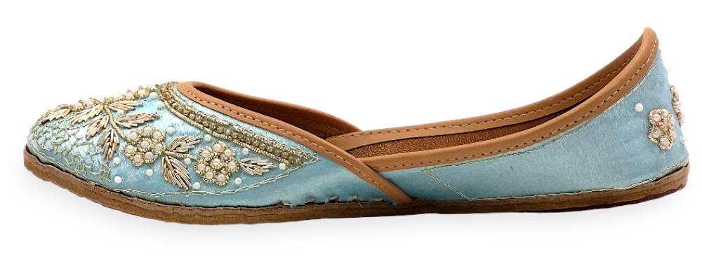 Handcrafted Sky Blue Ethnic Jutti